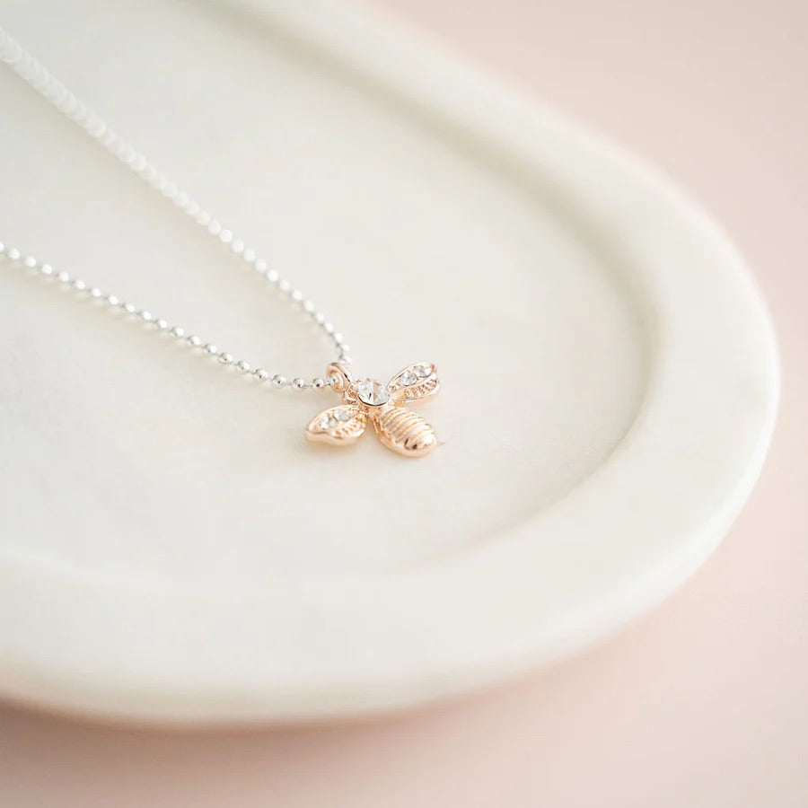 LillyCo Short Bead Bee Necklace L1848