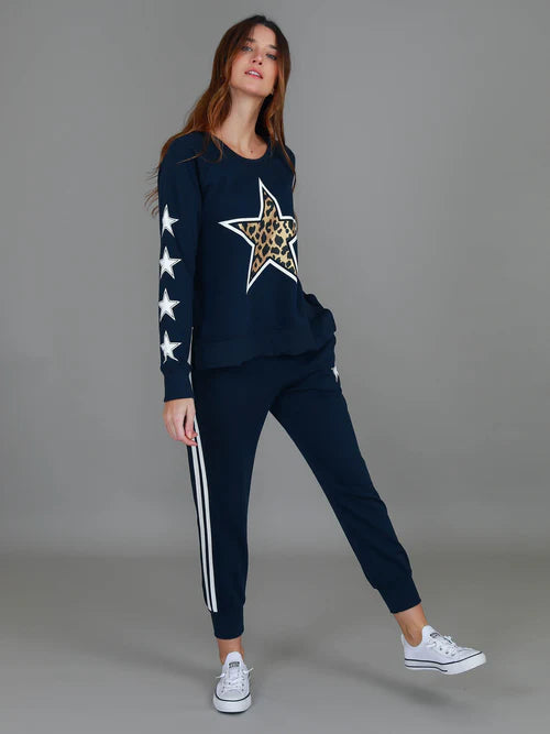 3RD Story Kate Leopard/Star Sweatshirt 1187-1355