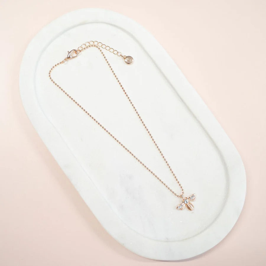 LillyCo Short Bead Bee Necklace L1848