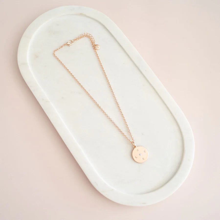 LillyCo Short "LOVE" Disc Necklace L1634
