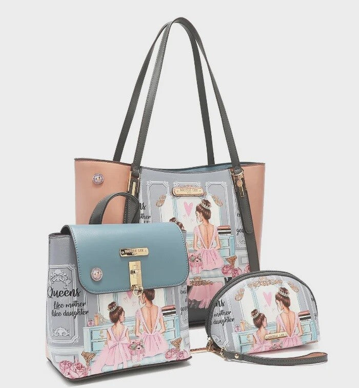 Nicole Lee Double Queens 3 PIECE SET (Shopper, Backpack, Pouch)