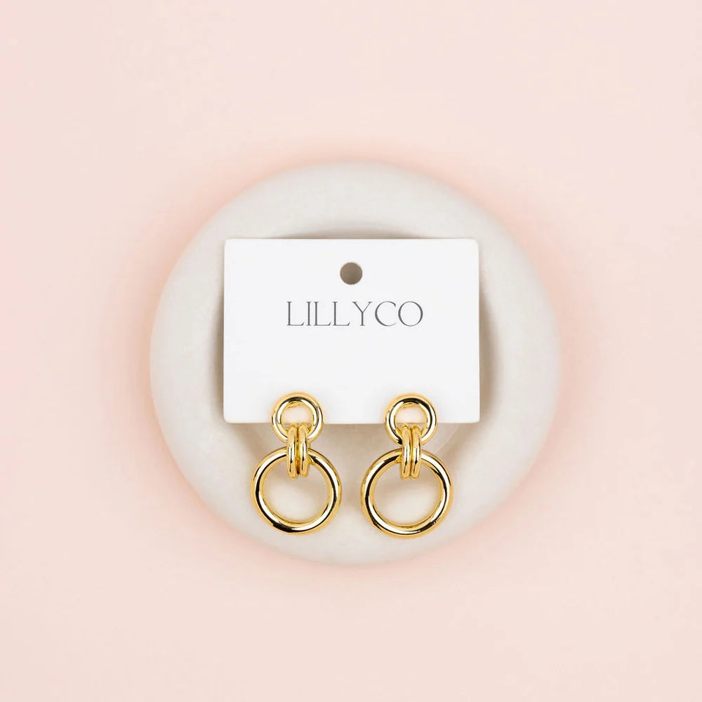 LillyCo Double Ring Earrings 392E