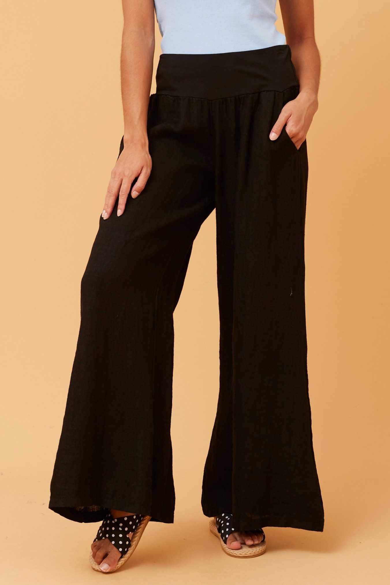 Bottega Moda Wide Linen Pants P516399