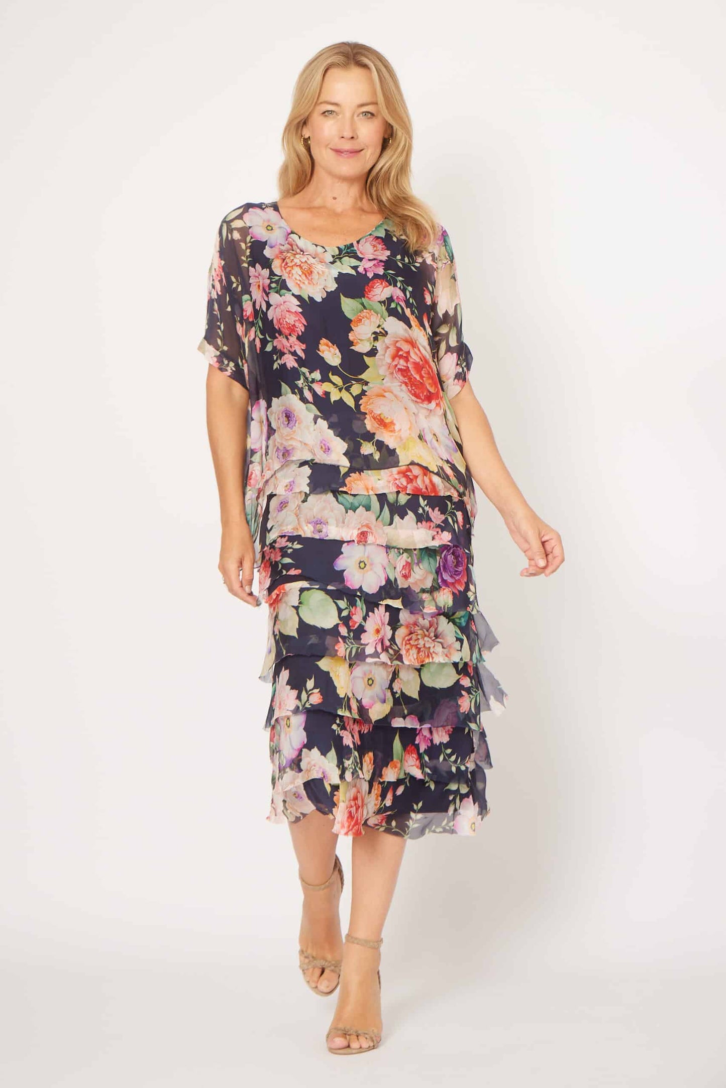 La Strada Frayed Edge Silk Dress LSD21-703