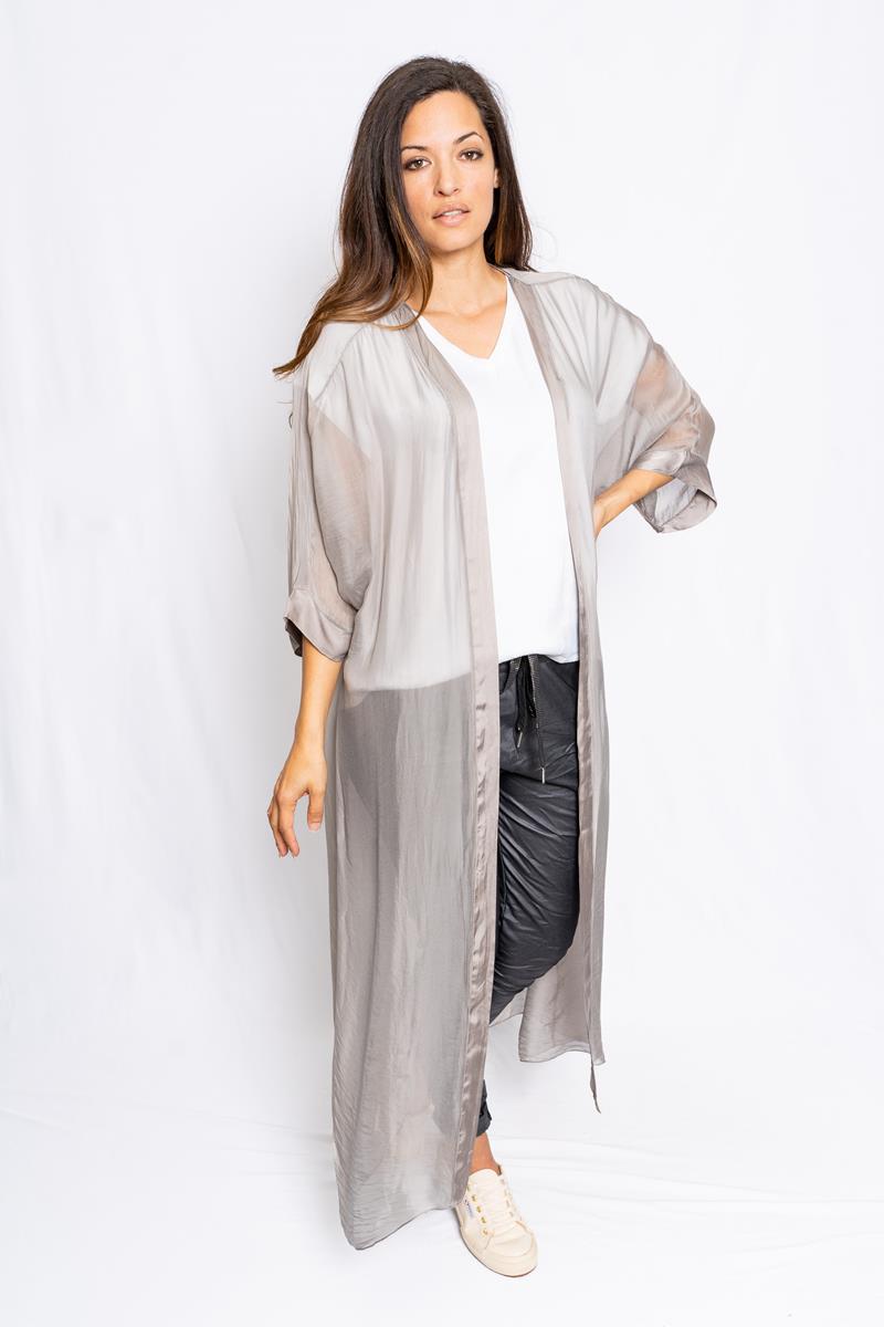 Italian Closet Perdita Silk Long Jacket