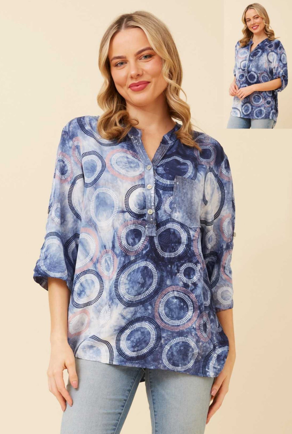 Bottega Moda Circle Sequin Detail Top T515474