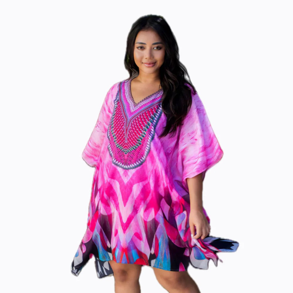 Claire Powell Kaftan Short Cover Up Dress