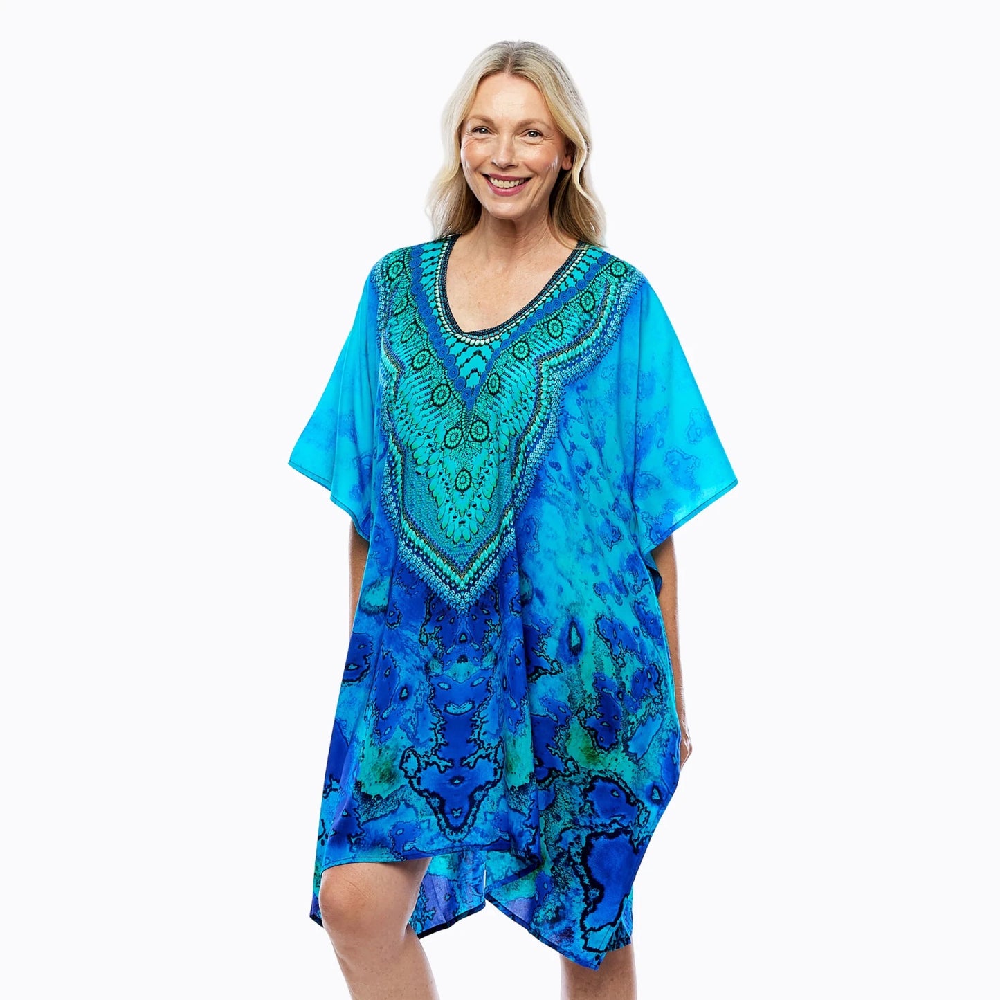 Claire Powell Kaftan Short Cover Up Dress