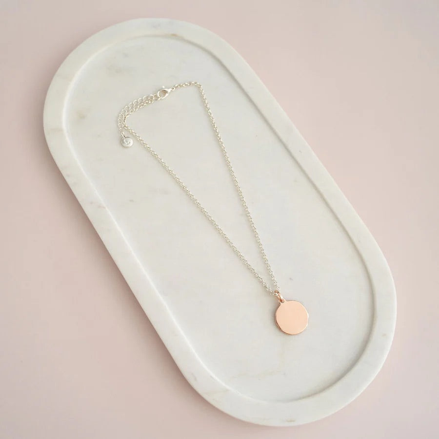 LillyCo Short "LOVE" Disc Necklace L1634