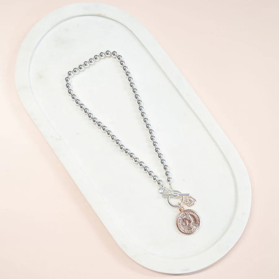LillyCo Short Beads&Coin Necklace L1863