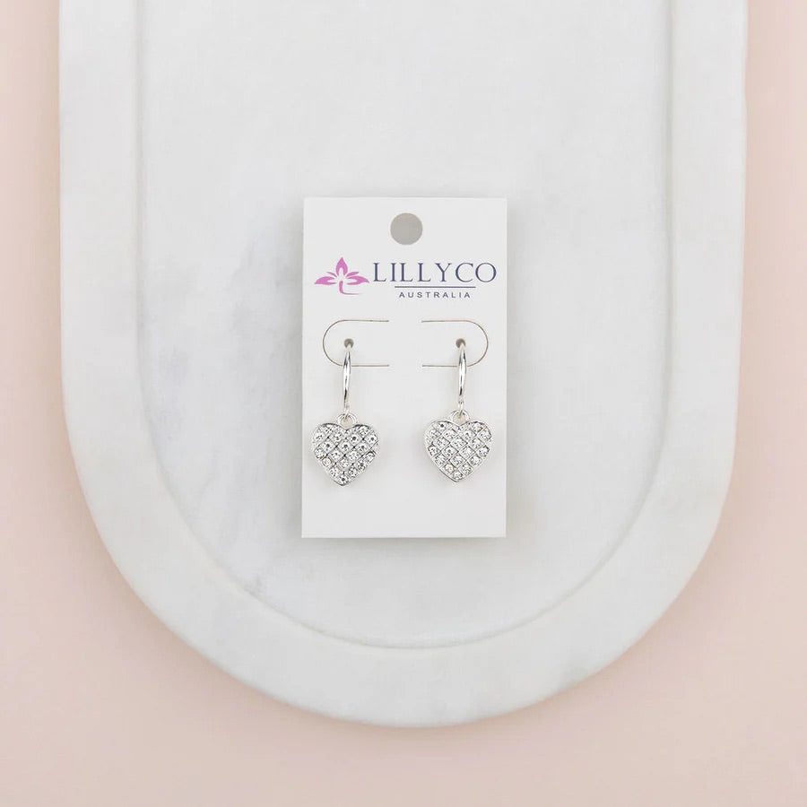 LillyCo Crystal Bling Heart Earring 363
