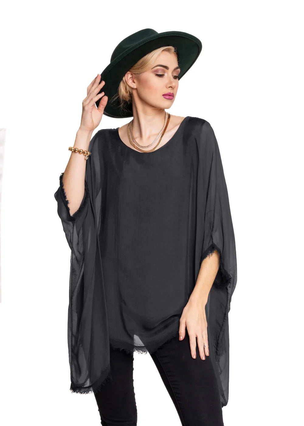Imagine Emiliana Frayed Silk Top 10IM3028