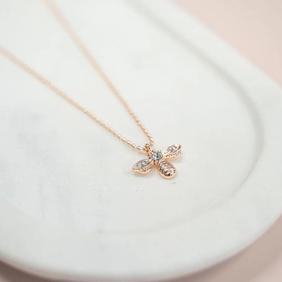 LillyCo Short Bead Bee Necklace L1848