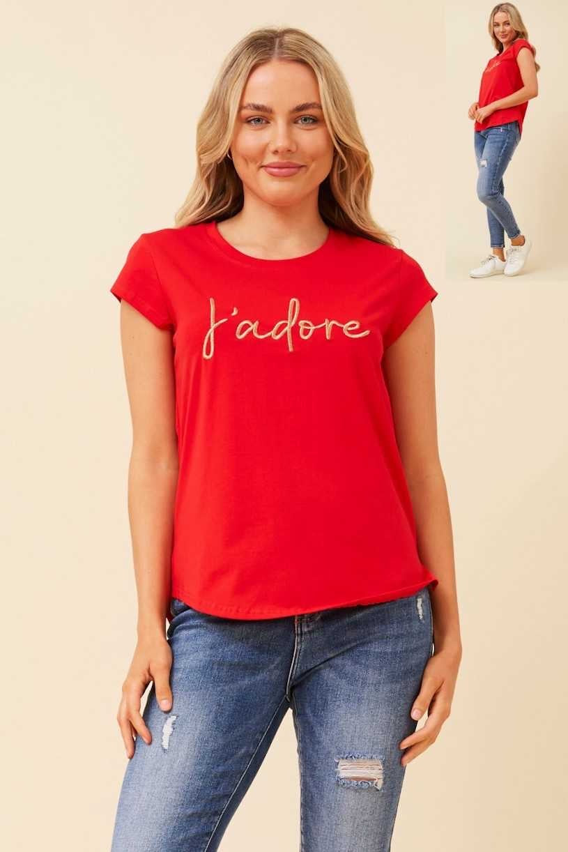 Caroline Morgan J Adore Embroidered Tee T516351