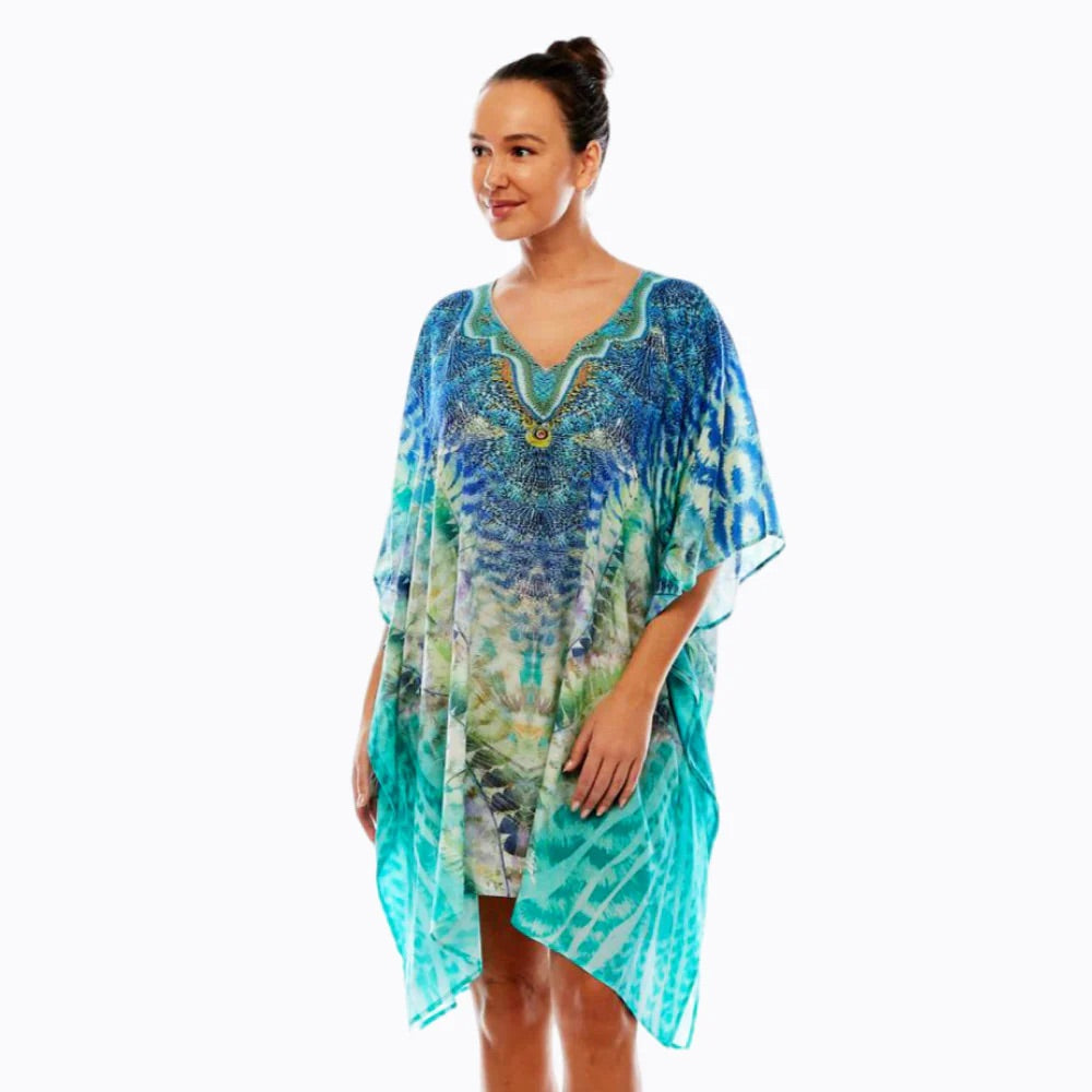 Claire Powell Kaftan Short Cover Up Dress