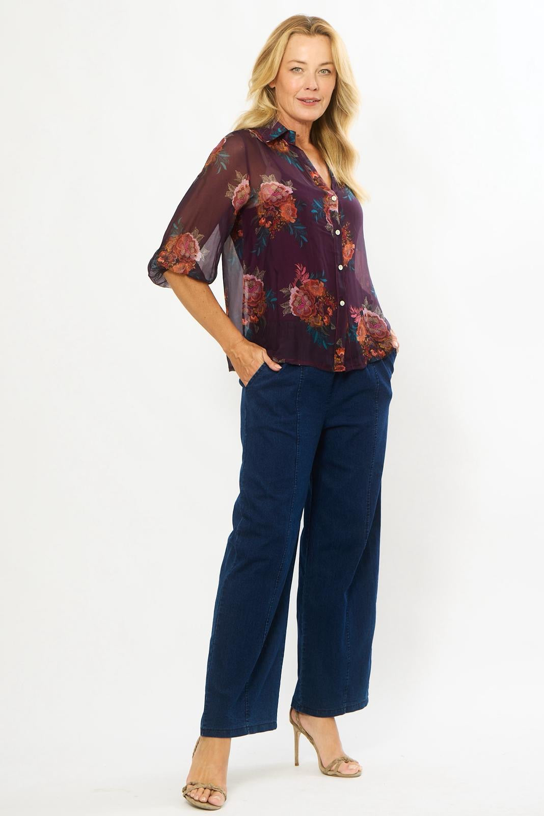 La Strada Patchwork Silk Shirt LSS24-418