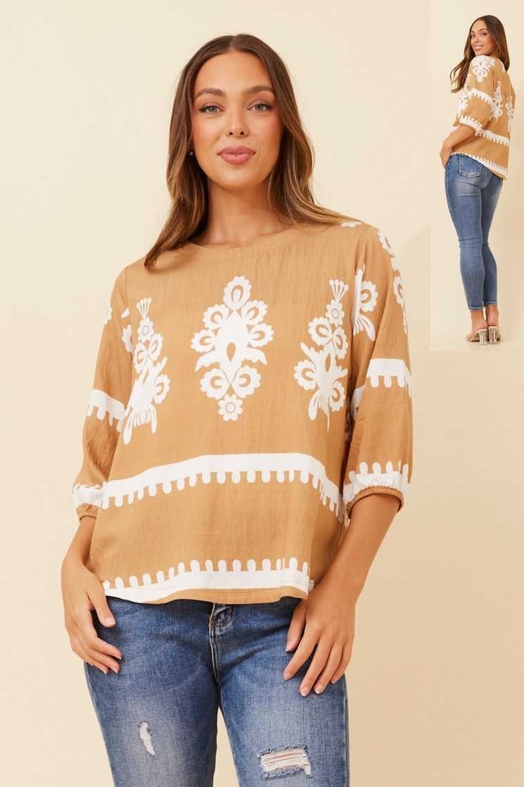 Caroline Morgan Printed Top T523165