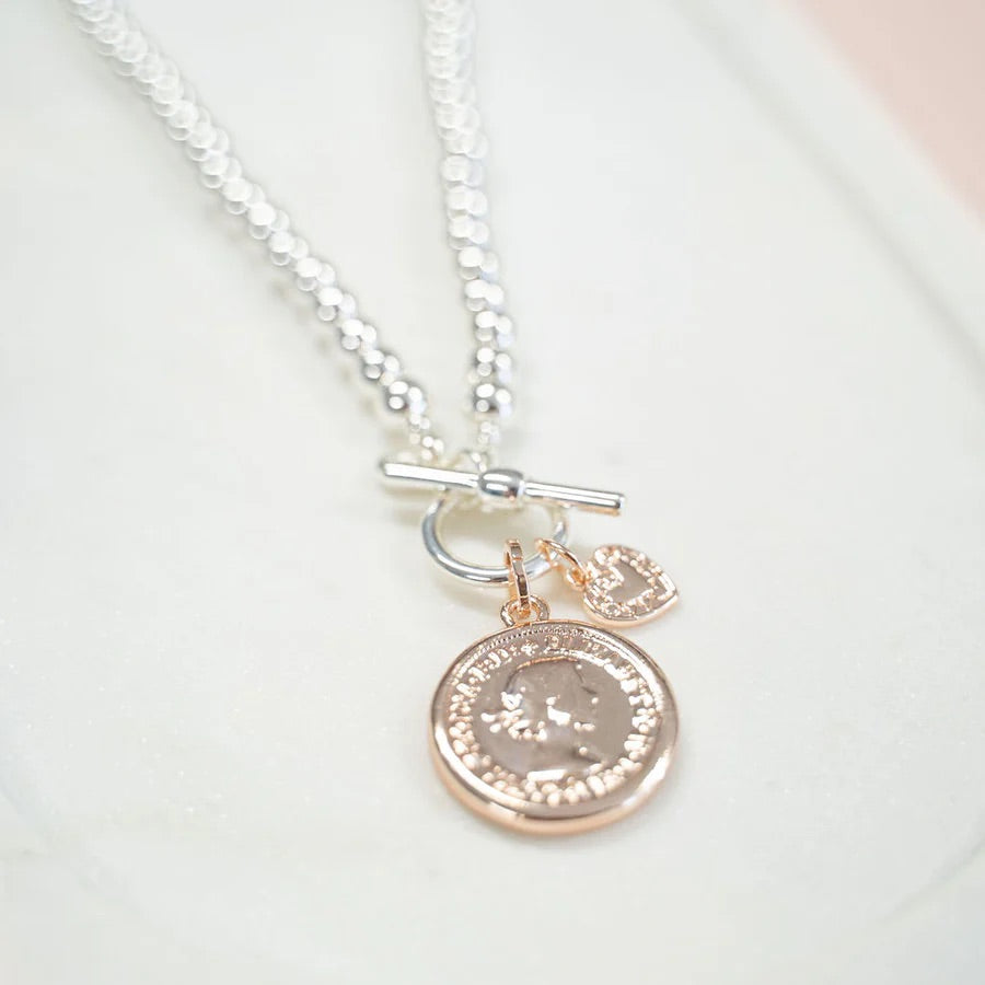 LillyCo Short Beads&Coin Necklace L1863