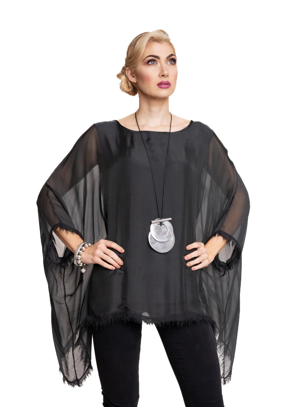 Imagine Emiliana Frayed Silk Top 10IM3028