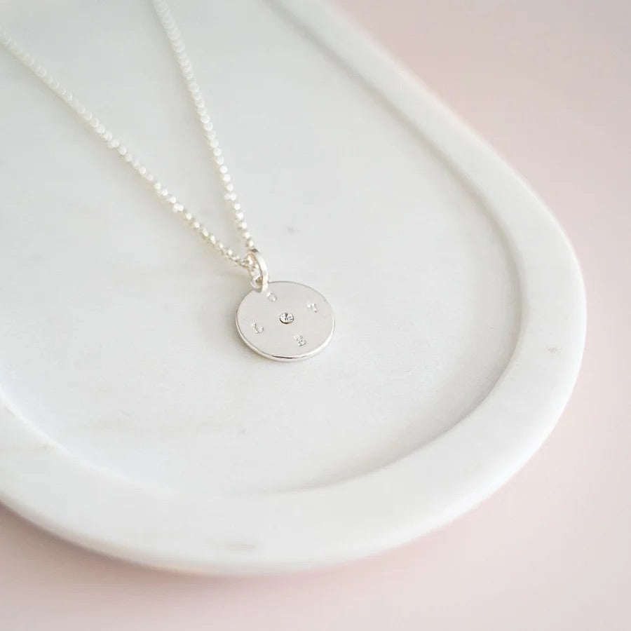 LillyCo Short "LOVE" Disc Necklace L1634
