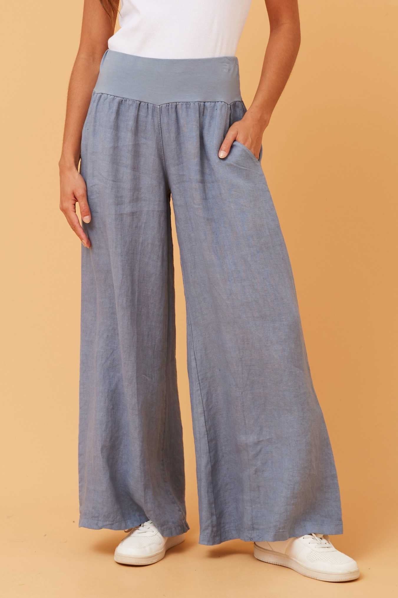 Bottega Moda Long Solid Wide Pants P516399