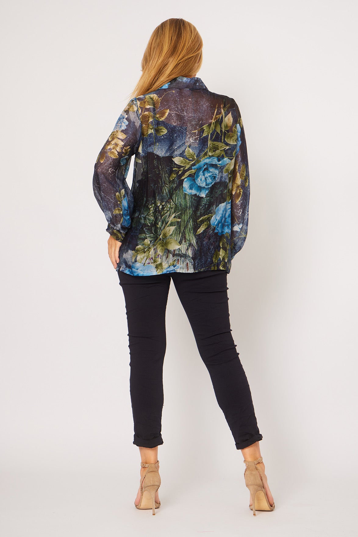 La Strada Patchwork Silk Shirt LSS24-418