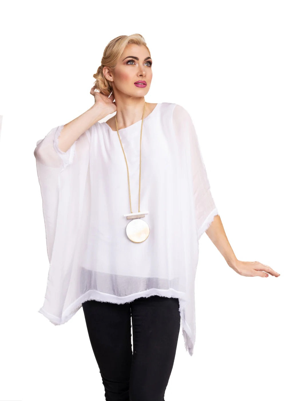 Imagine Emiliana Frayed Silk Top 10IM3028