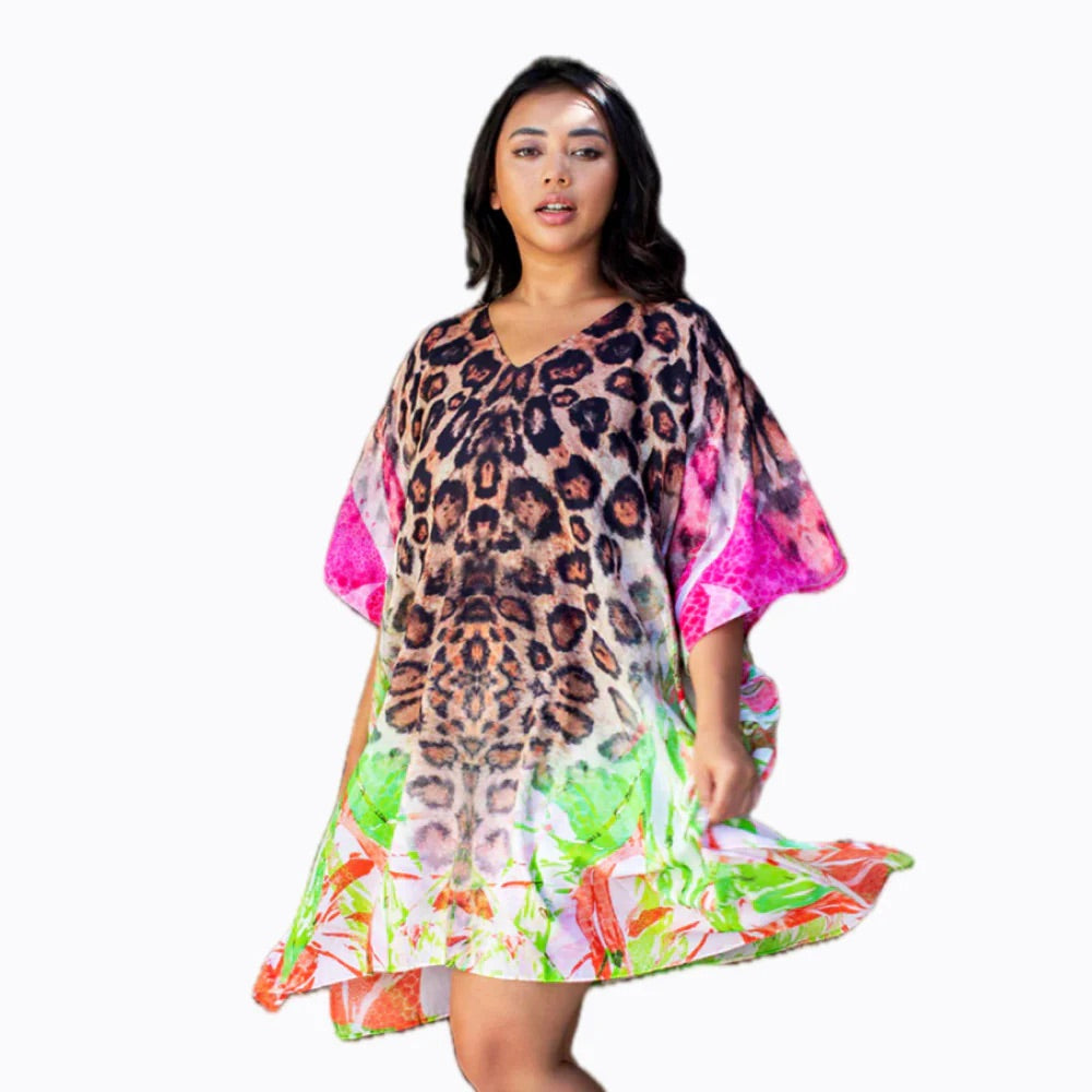 Claire Powell Kaftan Short Cover Up Dress