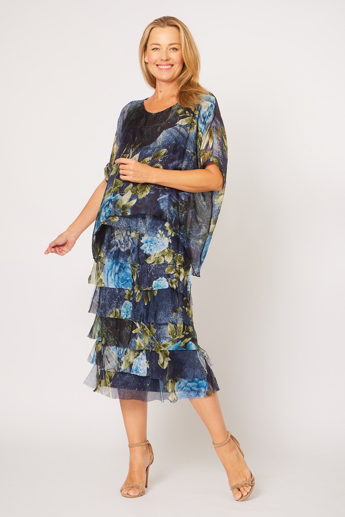 La Strada Frayed Edge Silk Dress LSD21-703