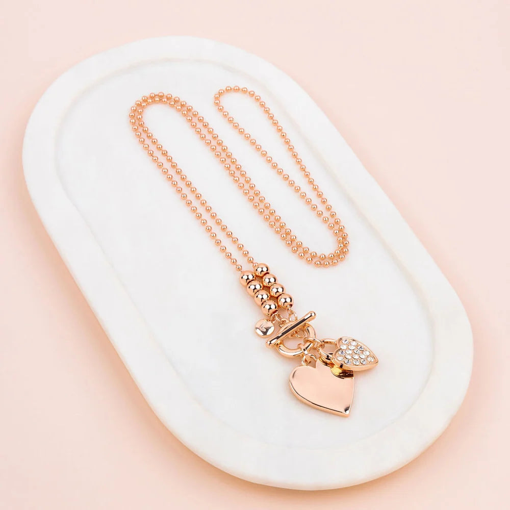 Lilly Co Double Heart Necklace EC101N