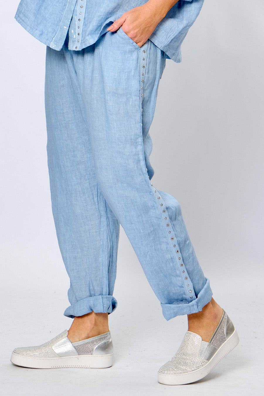 La Strada Bling Trim Shirt LSS25-597