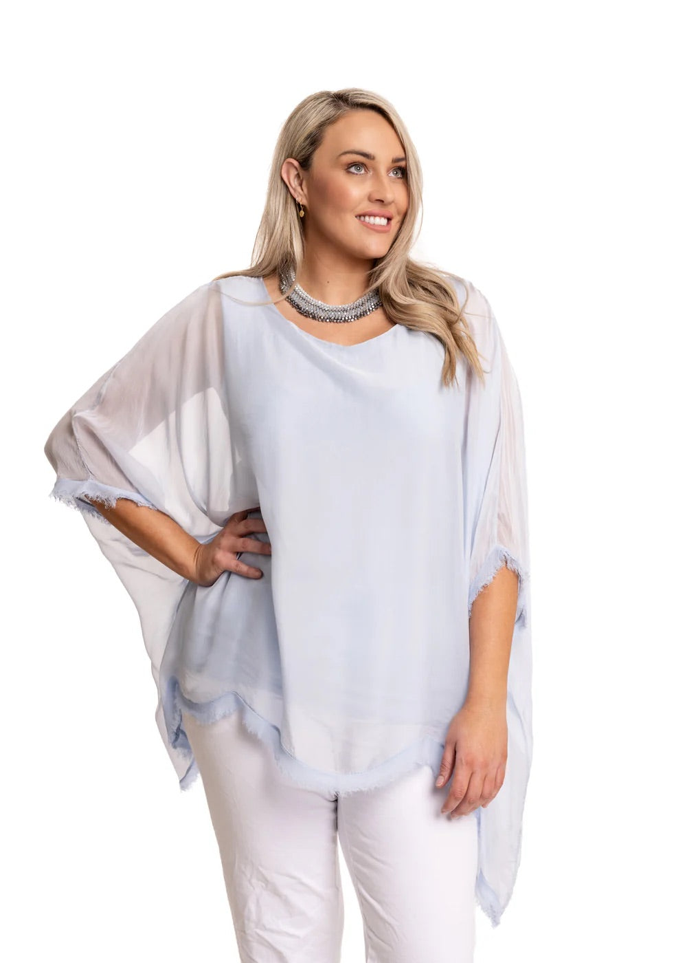 Imagine Emiliana Frayed Silk Top 10IM3028