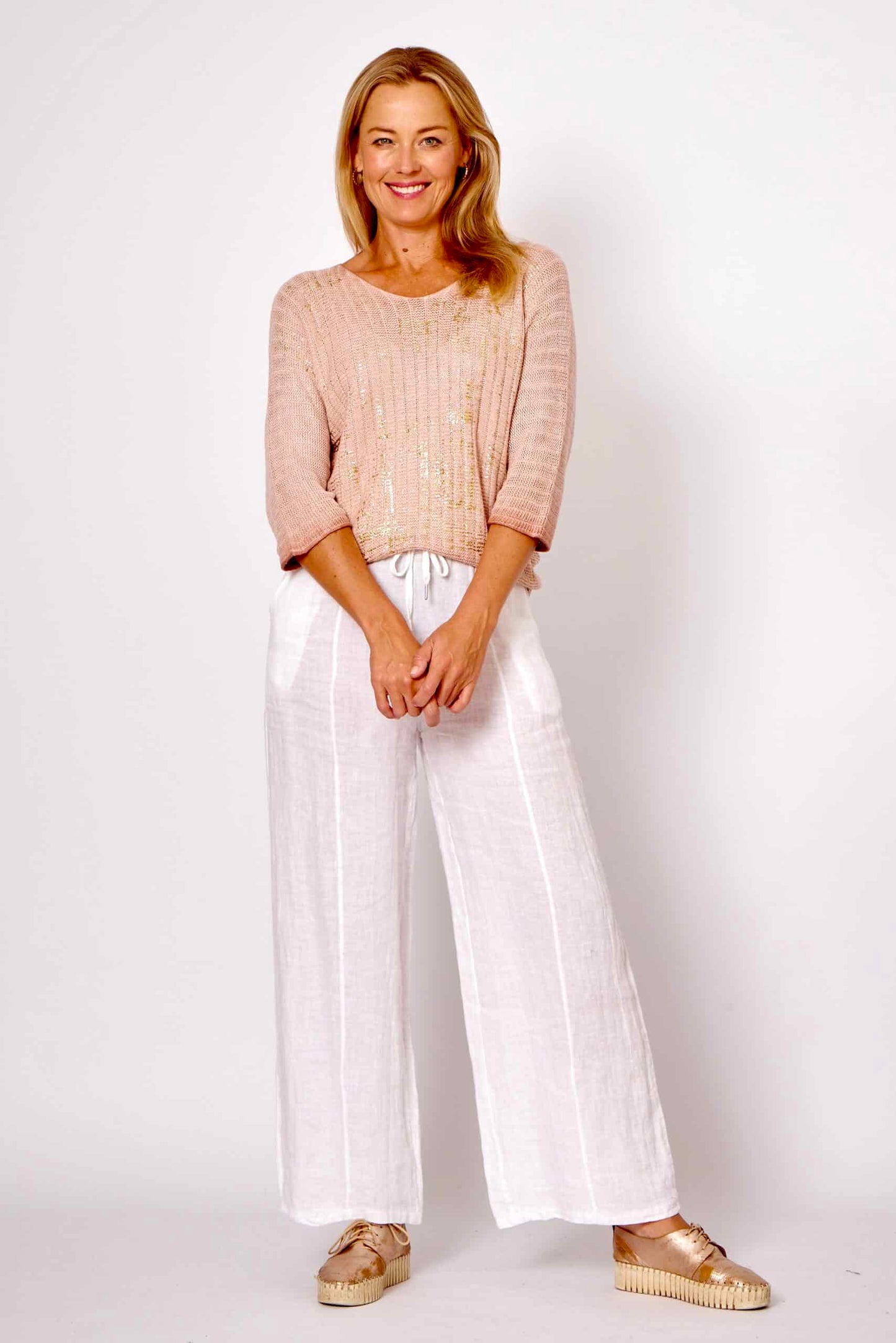 La Strada Gold Foil Knit Top LSJP25-402