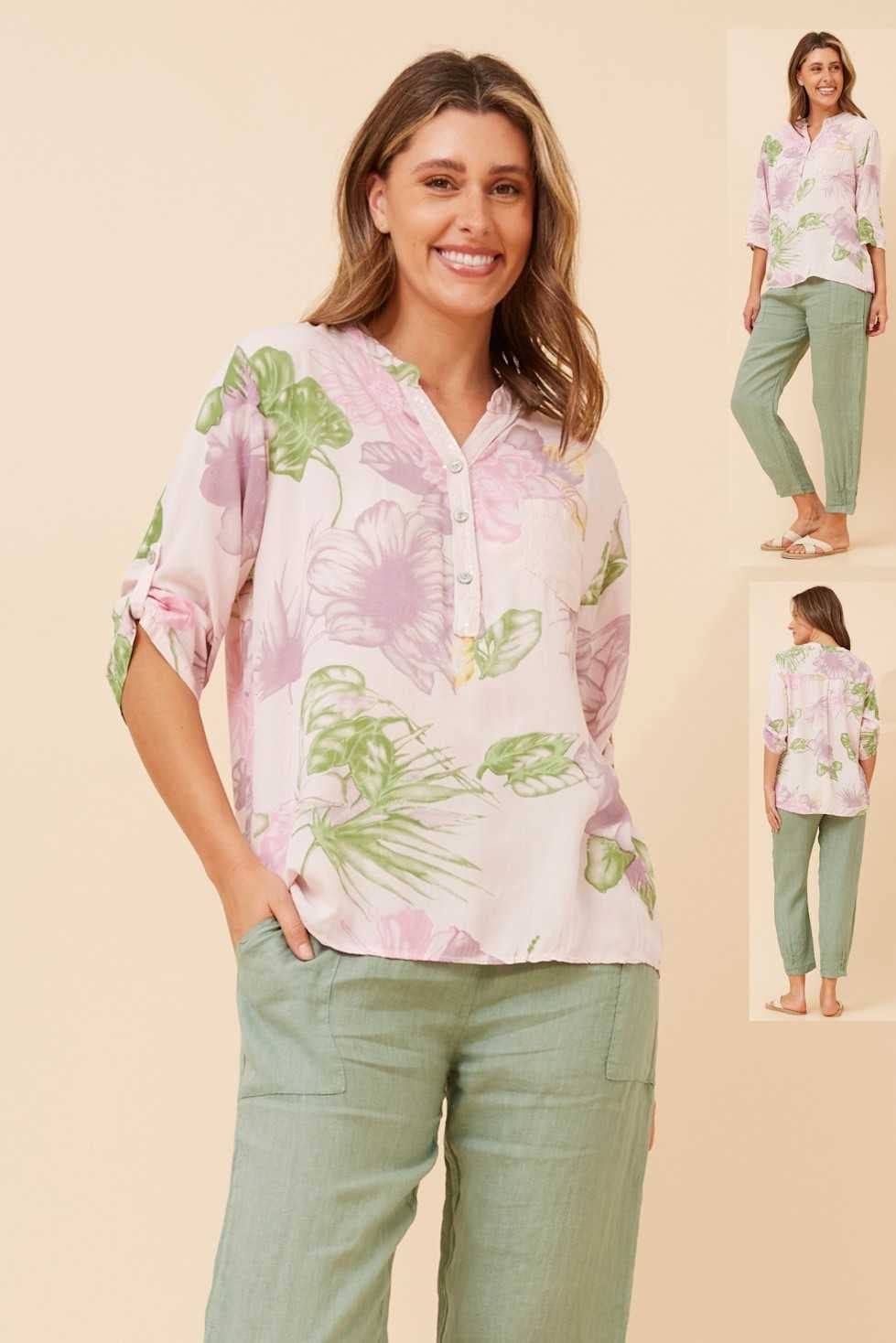 Bottega Moda Printed Sequin Top T524313