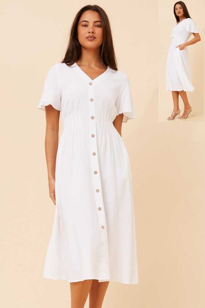 Caroline Morgan Corset Linen Dress D523399