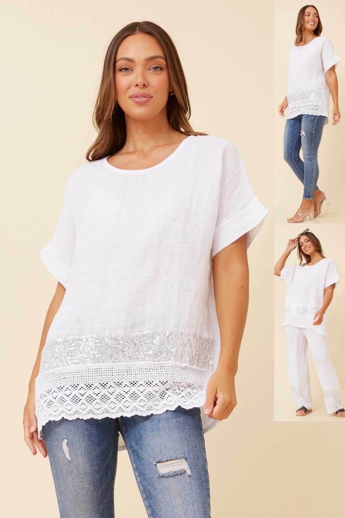 Bottega Moda Crochet Detail Top T523122