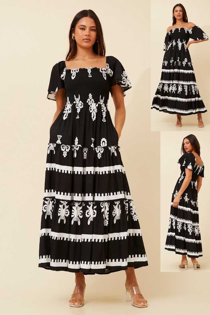 Caroline Morgan Printed Maxi Dress D522257