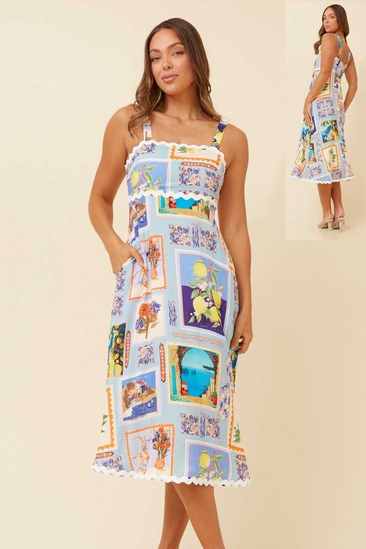 Caroline Morgan Printed Dress D522735