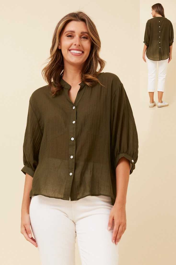 Caroline Morgan Button Back Shirt T511586