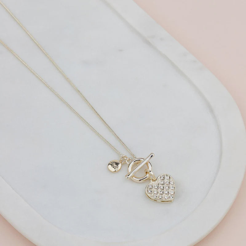 LillyCo SHORT Bling Heart Necklace L1846
