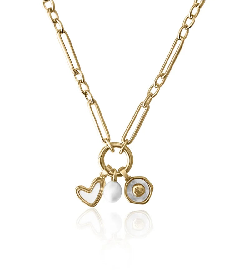 LillyCo Pearl Charm Necklace L1945N