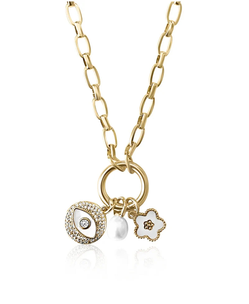 Lilly Co Crystal Eye Charm Necklace L1946N