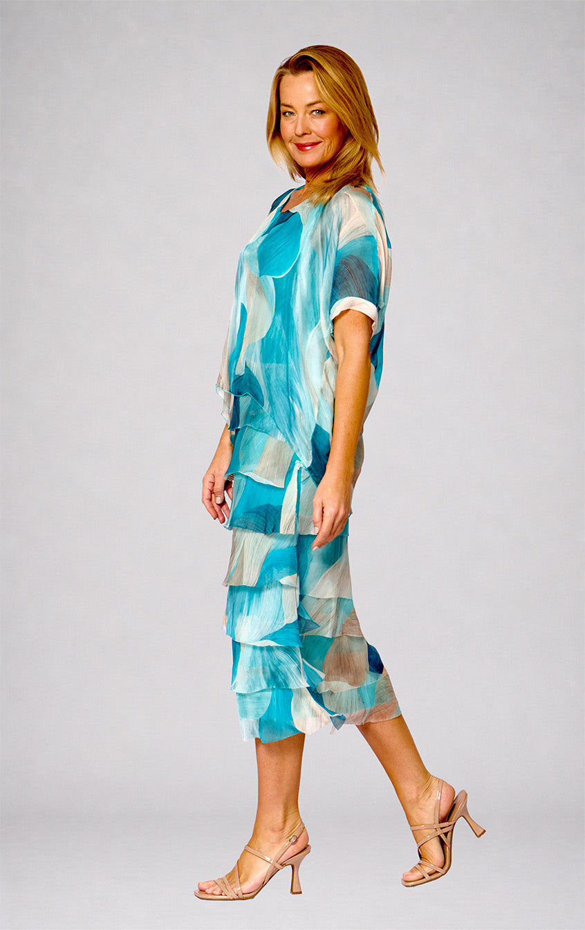 La Strada Frayed Edge Silk Dress LSD21-703