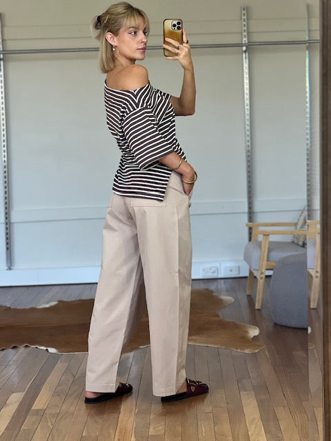White Closet Jenna Stripe Top TF11808
