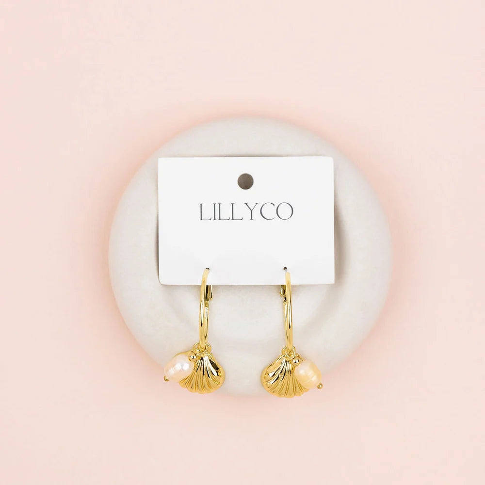 LillyCo Shell Pearl Earring SC156E