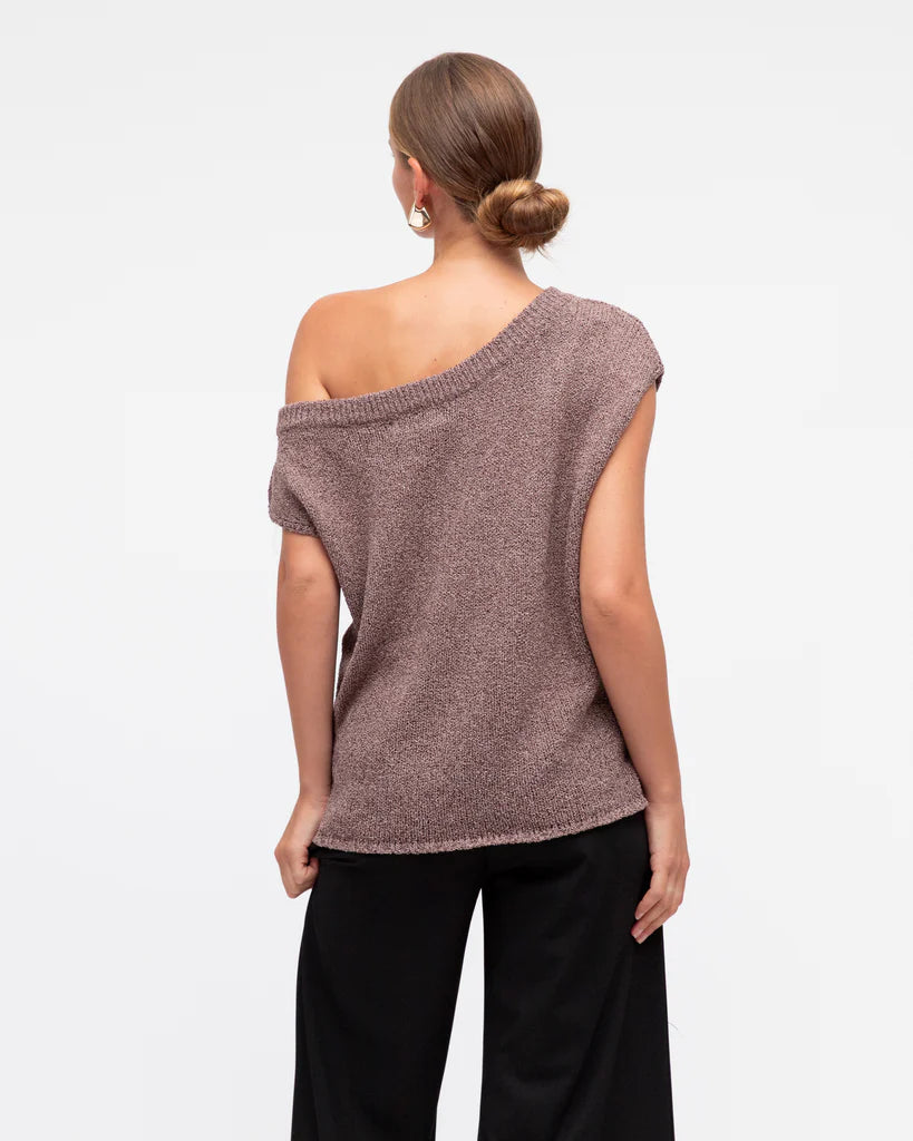 White Closet OneShoulder Knit Top TF10007