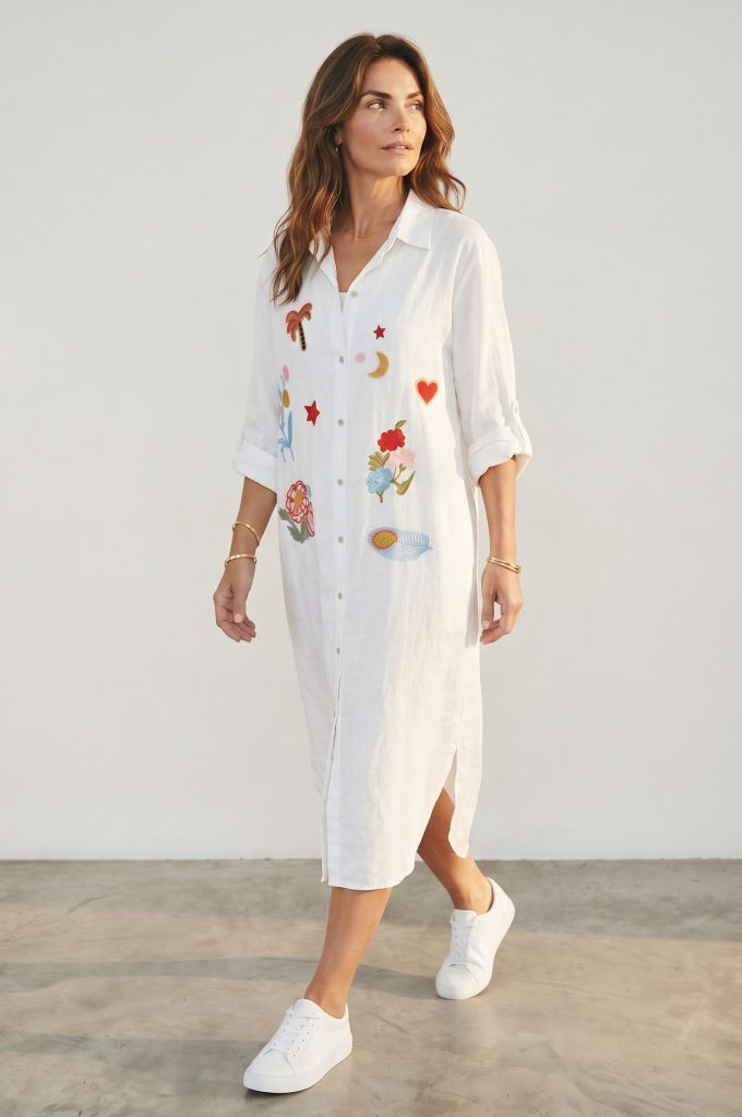 Italian Closet Hollibobs Long Shirt Dress