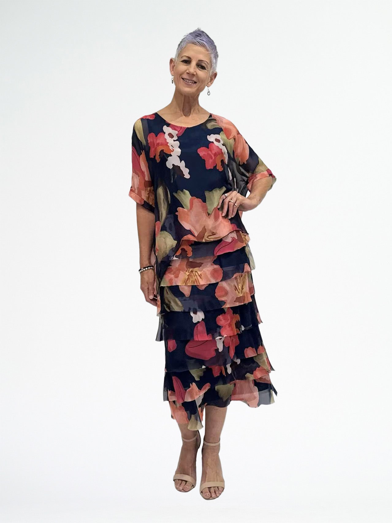 La Strada Frayed Edge Silk Dress LSD21-703