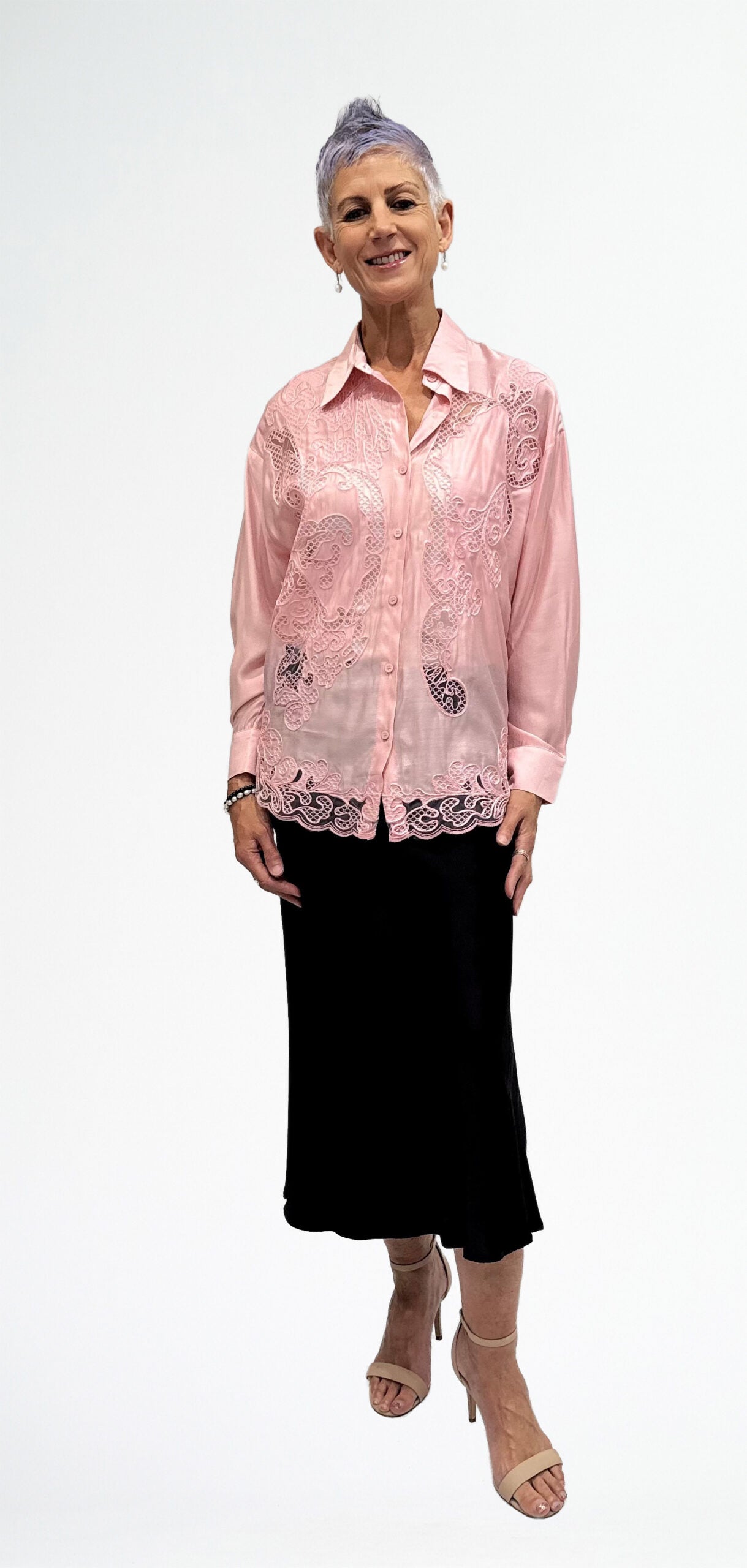 La Strada Cutwork Shirt LSS25-521