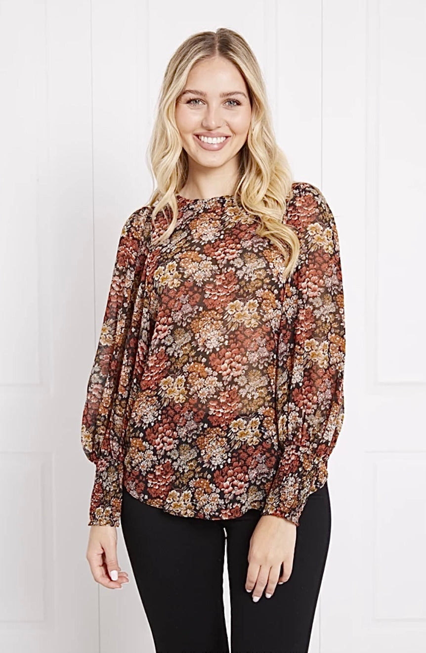 Caroline Morgan Autumnal Sheer Blouse